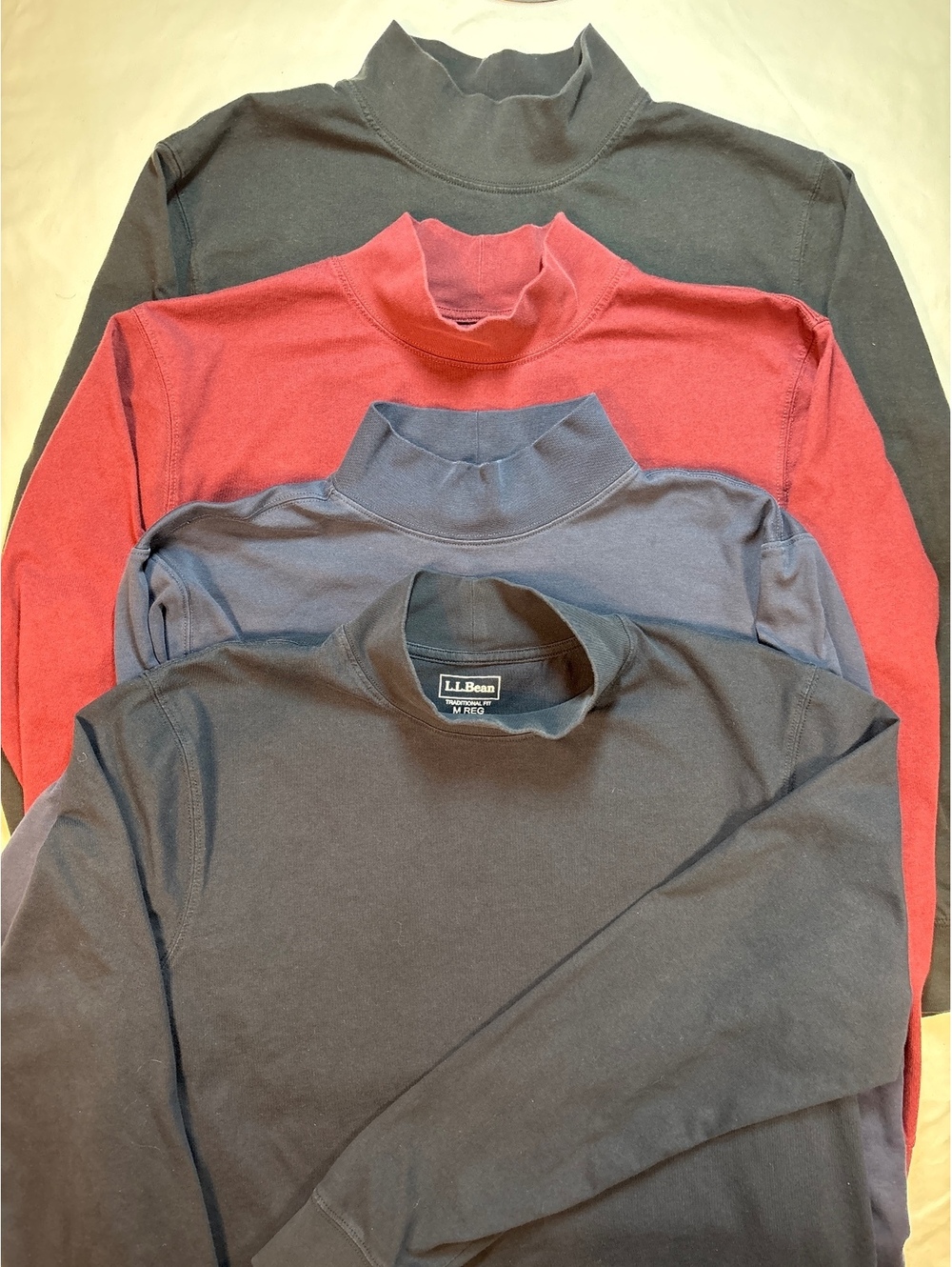 4 LL Bean Men’s Turtleneck Long Sleeve Size M